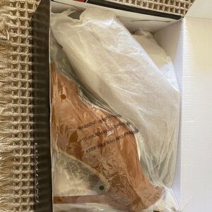 Chic Maxie Cognac Peep Toe Heels